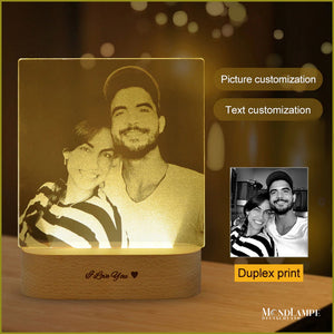 Personalisierte Lampe mit Foto und Text