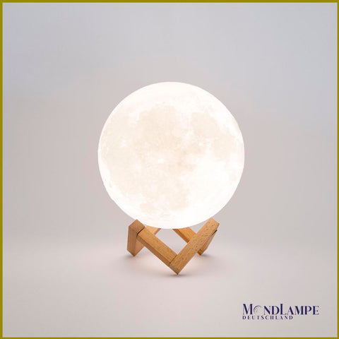 Mond Lampe mit Holzständer Größe 15 cm