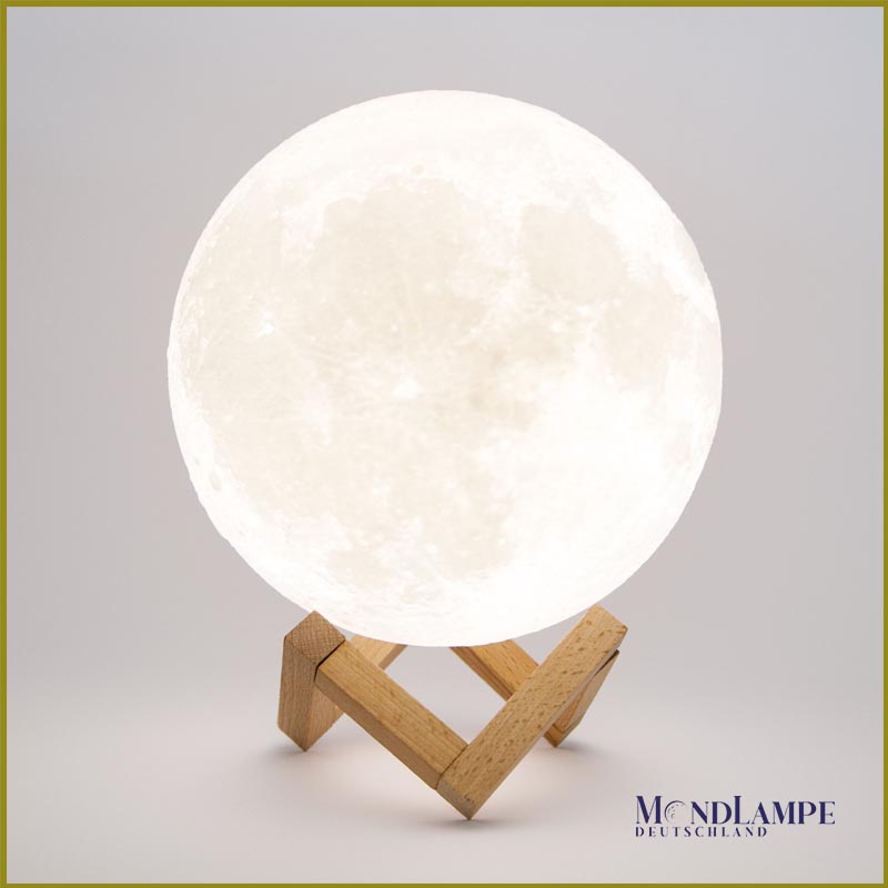 Mondlampe 20 cm Größe mit Holzständer