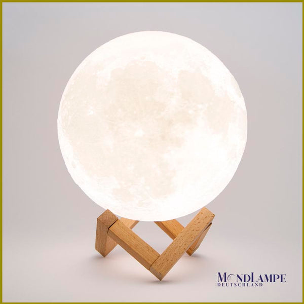 Mondlampe 20 cm Größe mit Holzständer