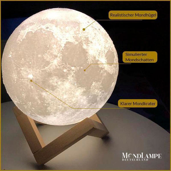 Kleine Mondlampe mit 3D-Drucktechnologie hergestellt