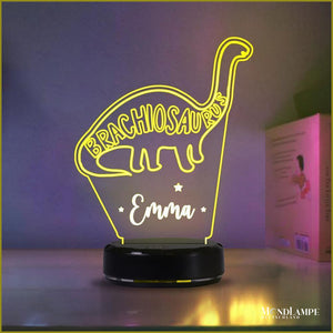 Personalisierte Lampe Kinderzimmer - 3D Dinosaurier personalisierte Lampe mit Namen