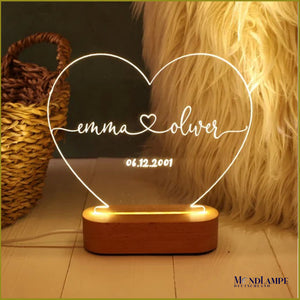 Personalisierte Lampe zum Valentinstag